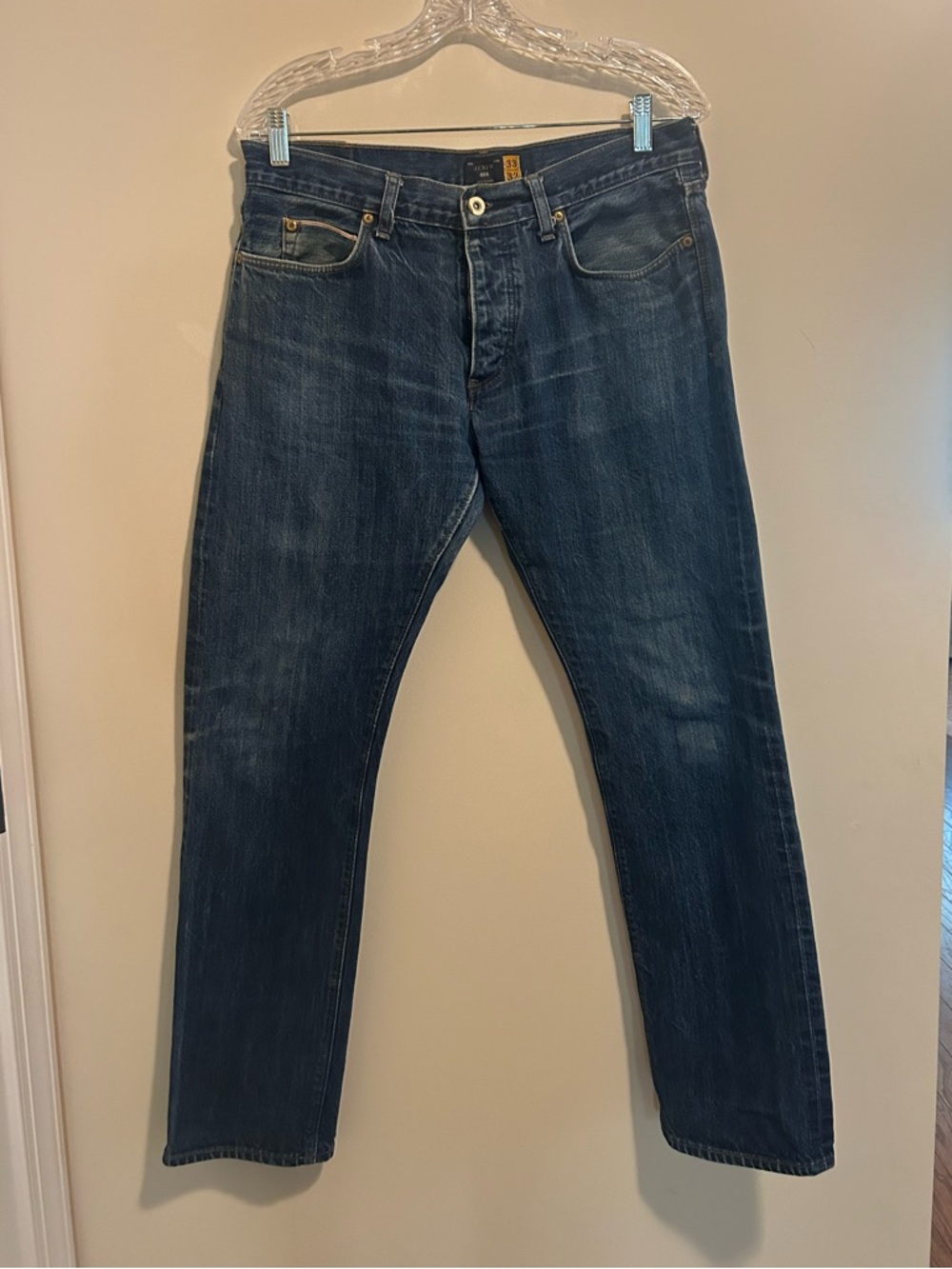 J. Crew Men's 484 Straight Jeans in Dark Blue Denim